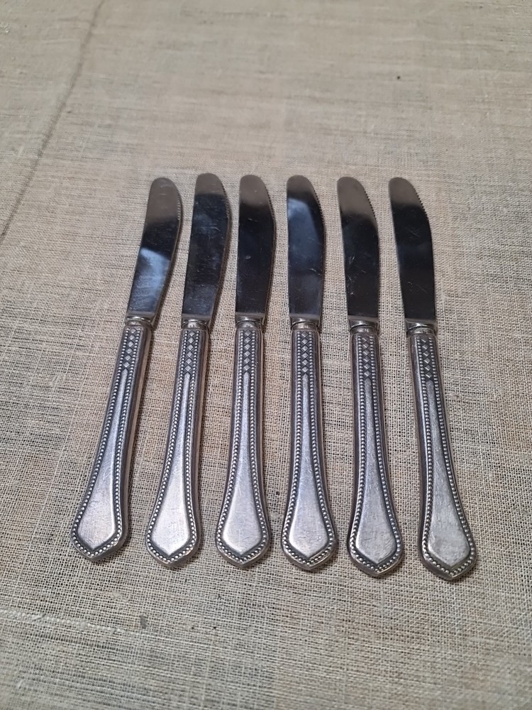 Vintage USSR Tallinn 6-Piece Knife Set with Silver-Plated Handles