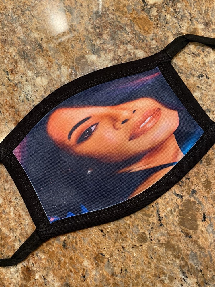 Reusable Washable Aaliyah Superstar R&B Singer Face Mask Double Layers-image