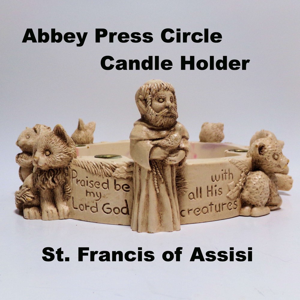 Abbey Press Advent Candle Holder St Francis & Animals 