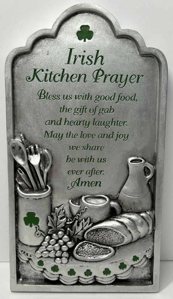 Irish Kitchen Prayer Resin Plaque 2003 Abbey Press Wall Hang Decor Ireland-image