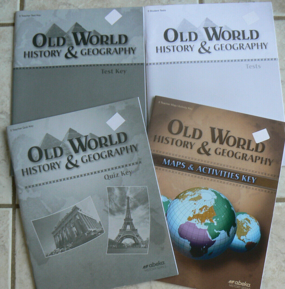 ABeka History 5/5th Old World 4pc Set,Test Key & tests,Map &Quiz Keys,CURRENT LN-image