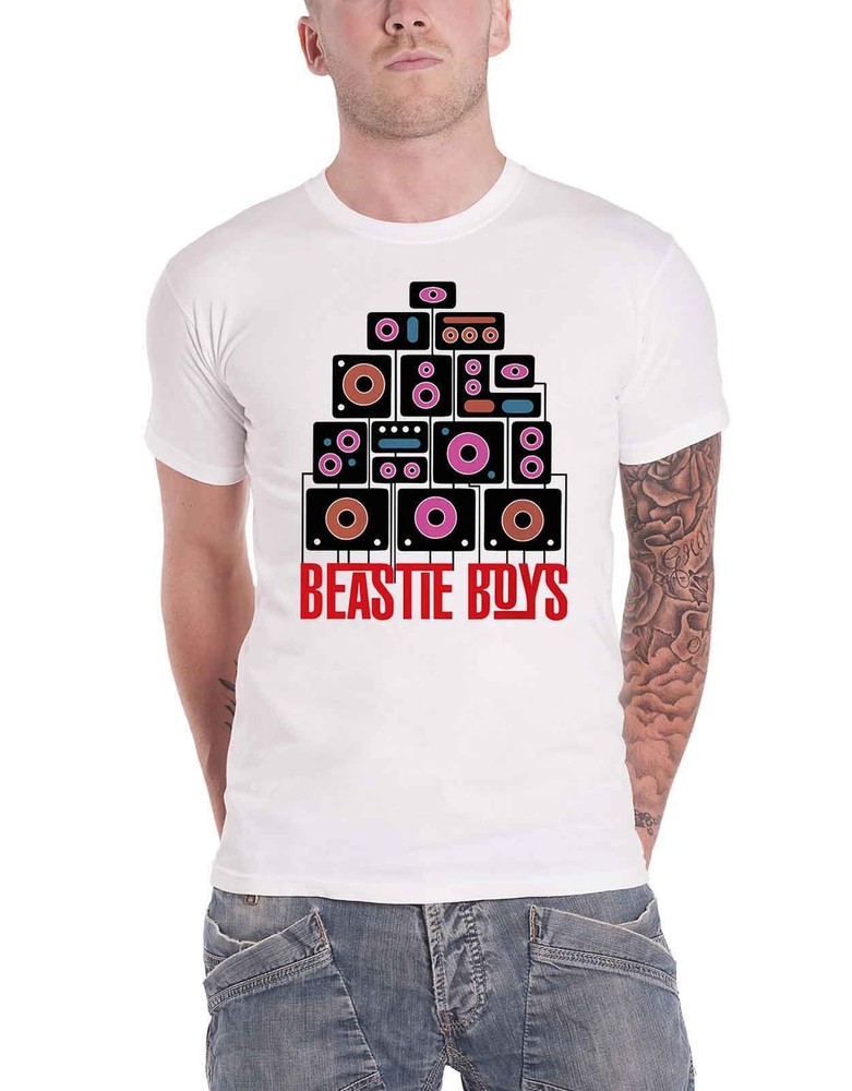 The Beastie Boys T Shirt Tape Band Logo Official Mens White Shirt New Design