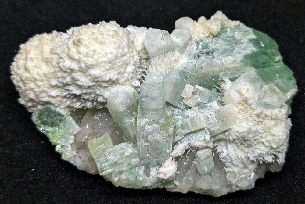 Stunning Mordenite Balls with Green Apophyllite Crystals Mineral Specimen 9.3g