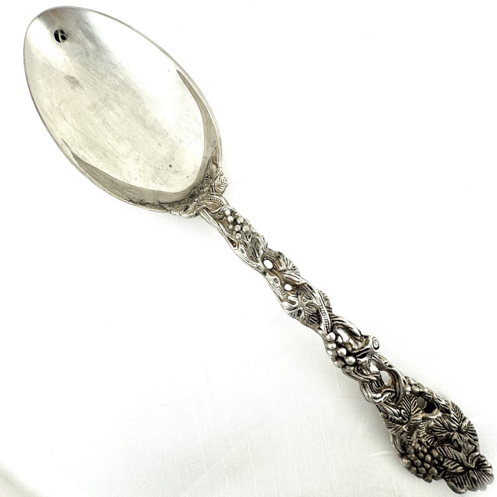 Godinger Silverplate Serving Spoon 10.75” Grape Vines