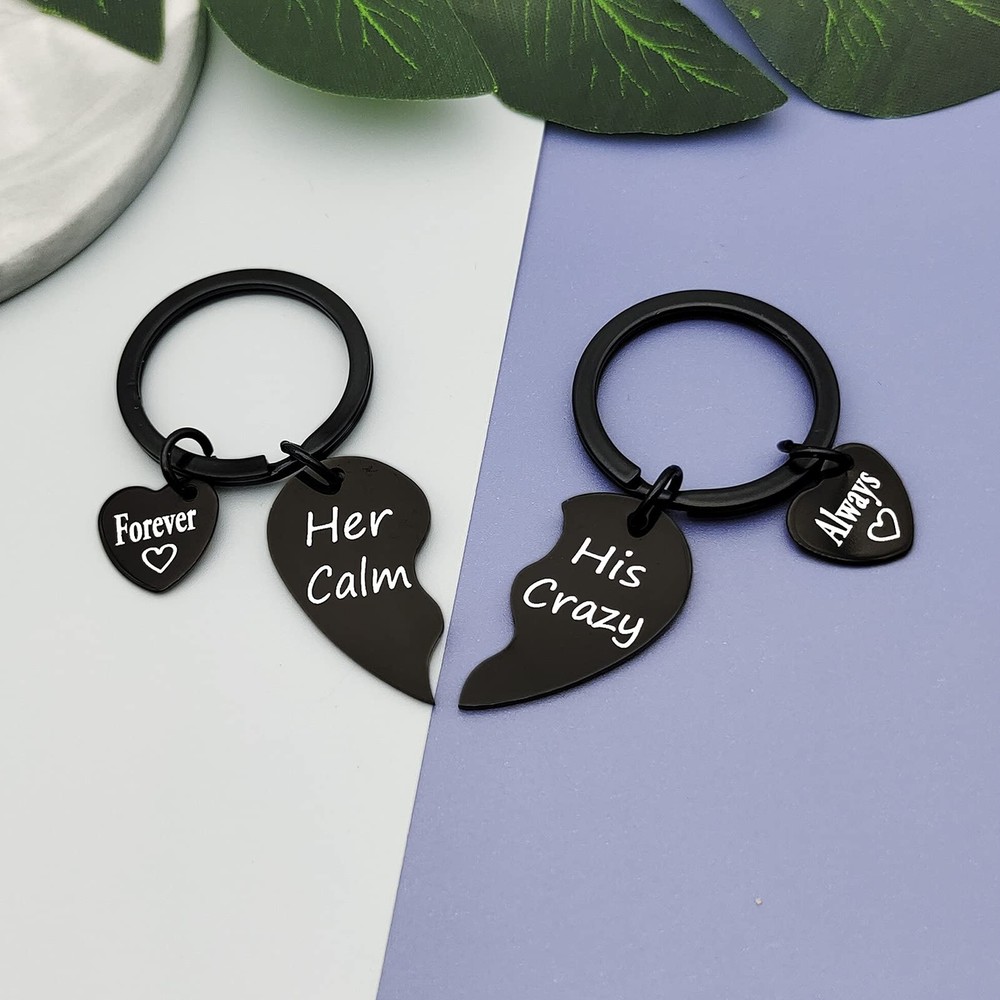 Couple Keychain Gift for Boyfriend Girlfriend Husband Wife Anniversary Jewelry