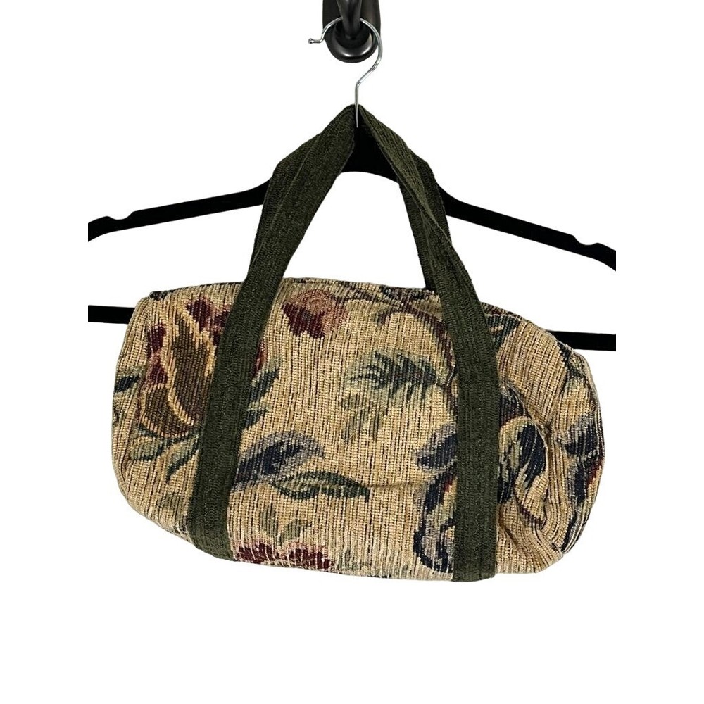 Timeless Treasure Bag Women S Tan Tapestry Floral Zip Boho Retro Granny Handmade