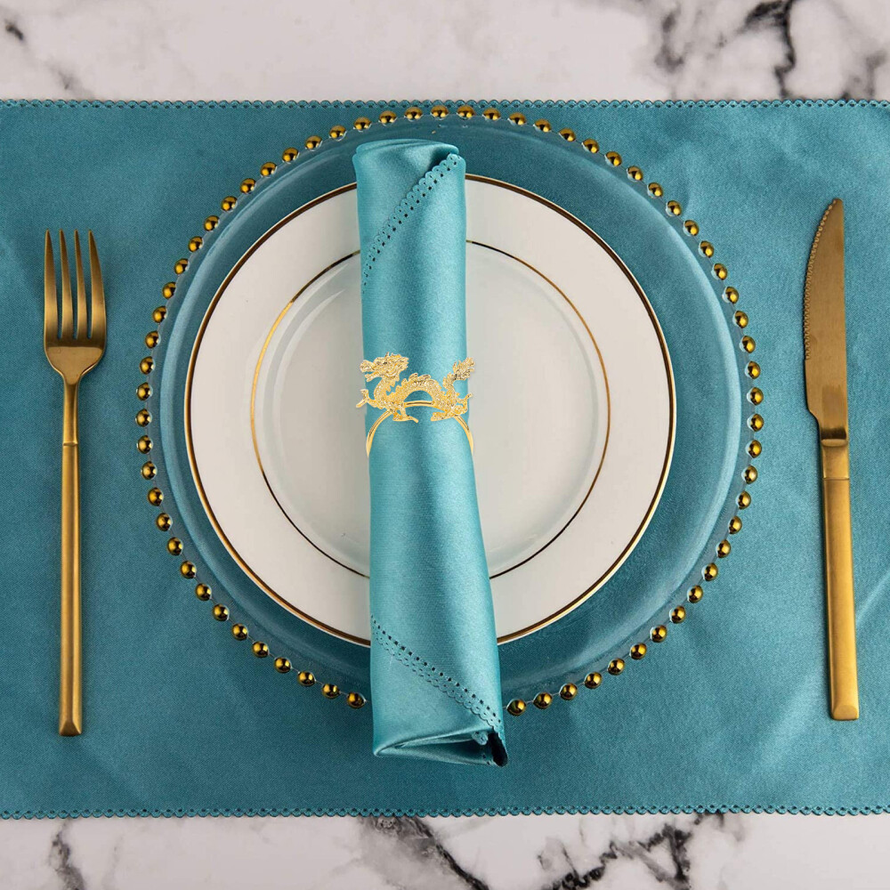 4 Pcs Circus Champion Banner Striped Pennant Napkin Rings