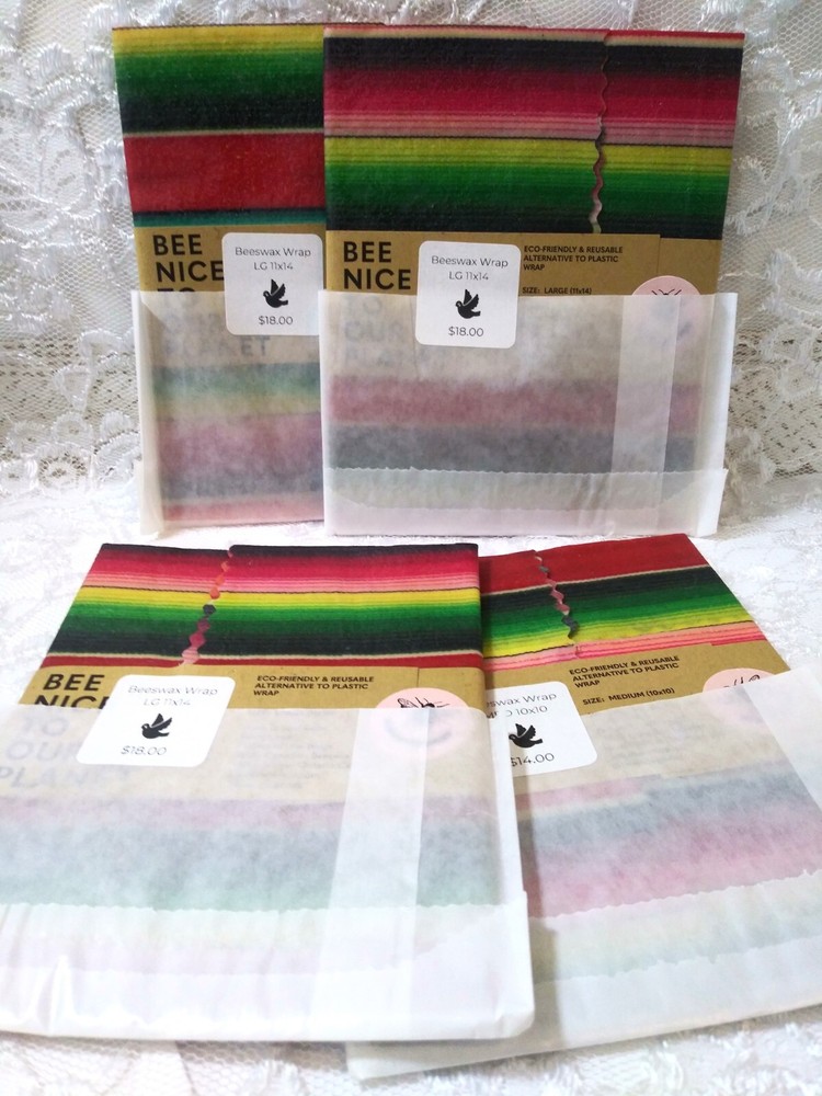 Lote de envolturas de cera de abejas ~ Cuatro (4) quilates ~ Grande ~ 11