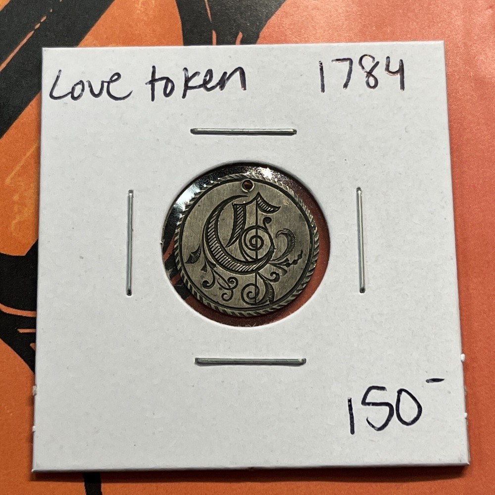 1784 Silver Real Love Token Engraved Coin Collection Spanish