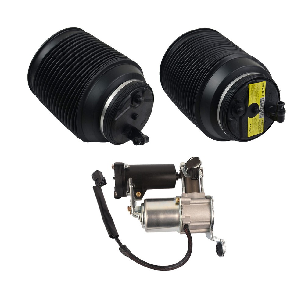 Rear Air Suspension Bags + Air Compressor For 03-09 Lexus GX470 Toyota 4Runner