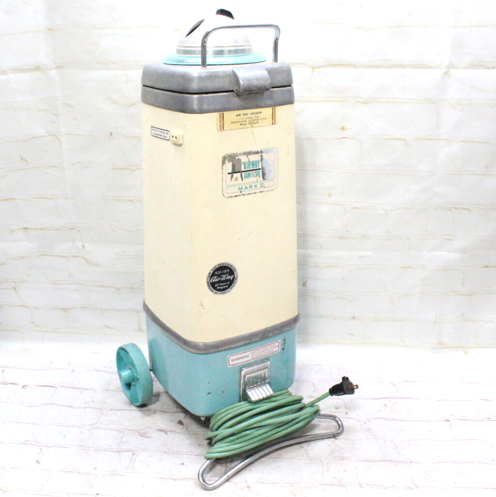 Vintage Air-Way Sanitizor Canister Vacuum Aqua Base Only Model 88 No Attachment