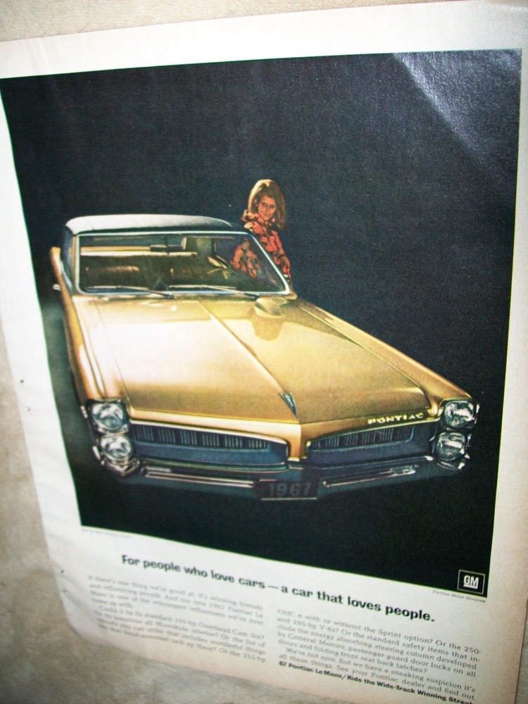 1967 Pontiac Le Mans Coupe magazine ad - nice, but not perfect