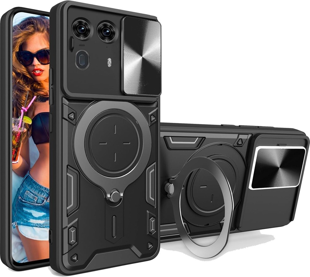 For Motorola Edge 50 Ultra/Moto X50 Ultra Lens Sliding Case with Coil Bracket