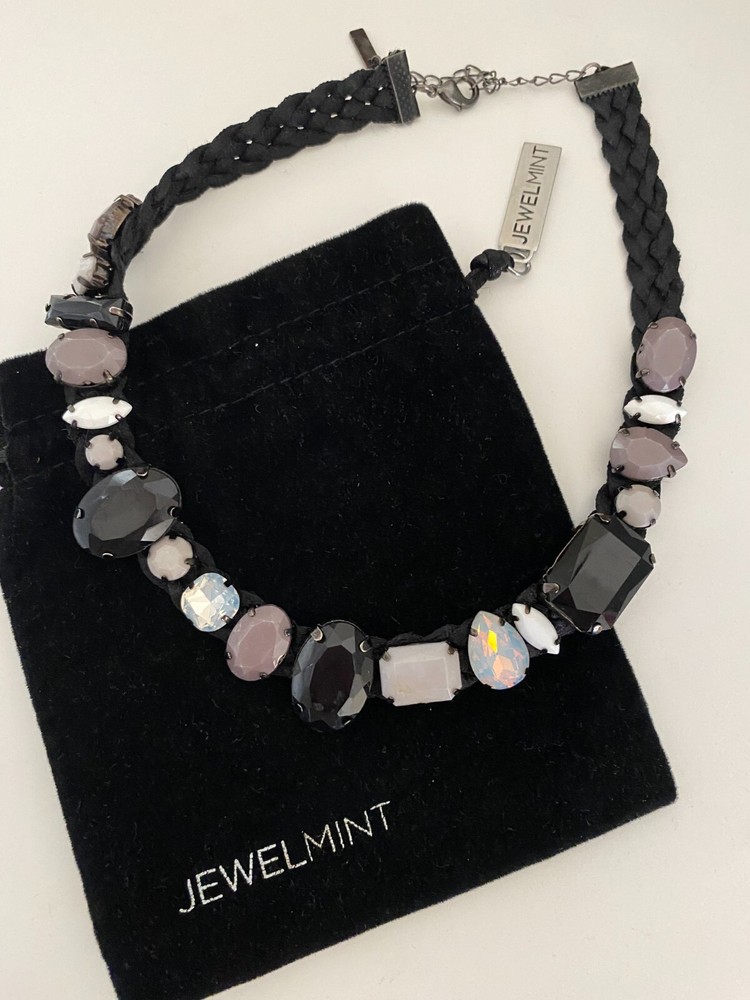 Black Gem Adjustable Choker Necklace for Prom