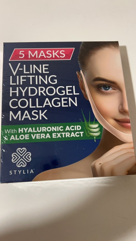 Stylia Double Chin V-Line Lifting Hydrogel Collagen Mask 5 Pack