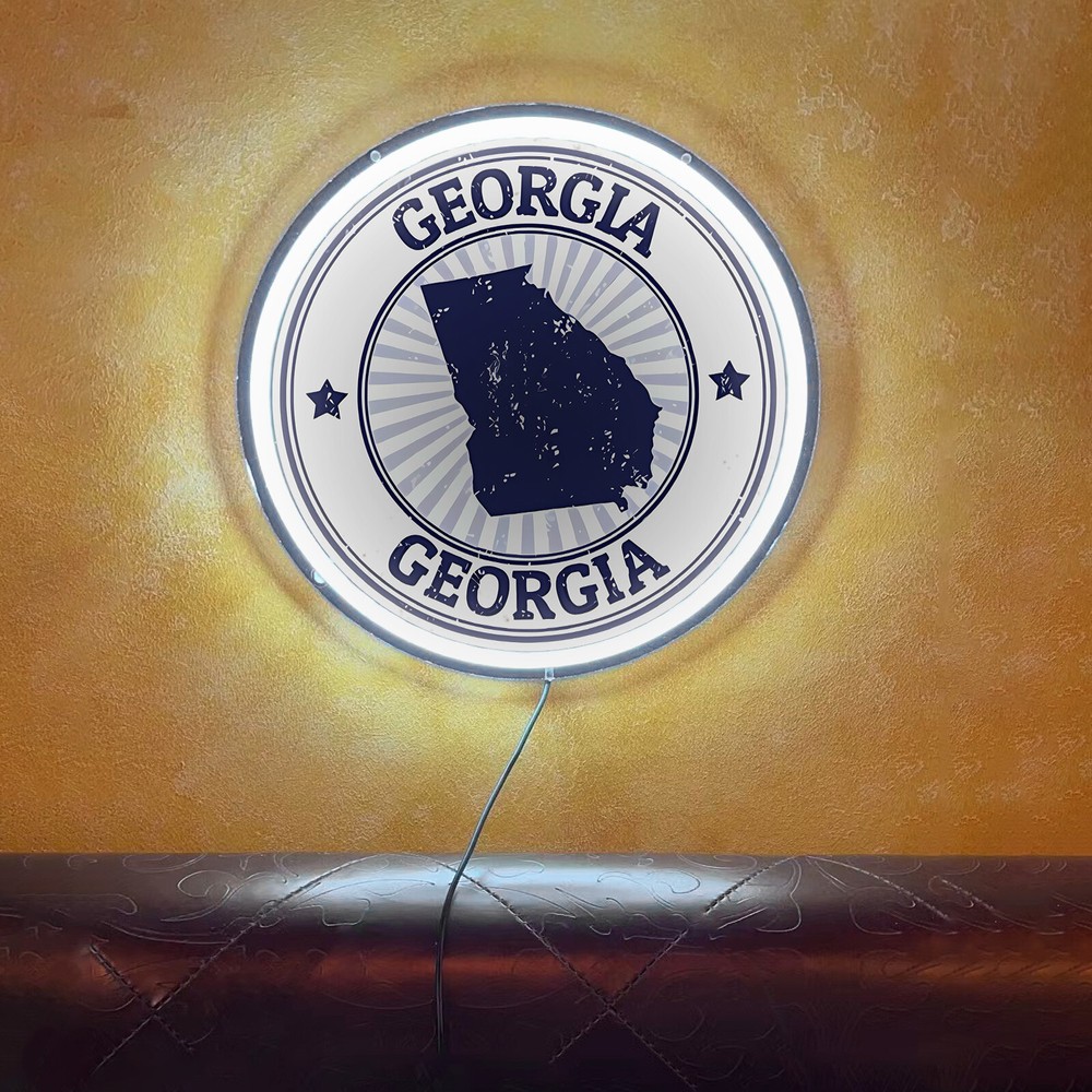 GEORGIA US State Map Poster Bar Beer Room Wall Decor Silicone LED Neon Sign G1