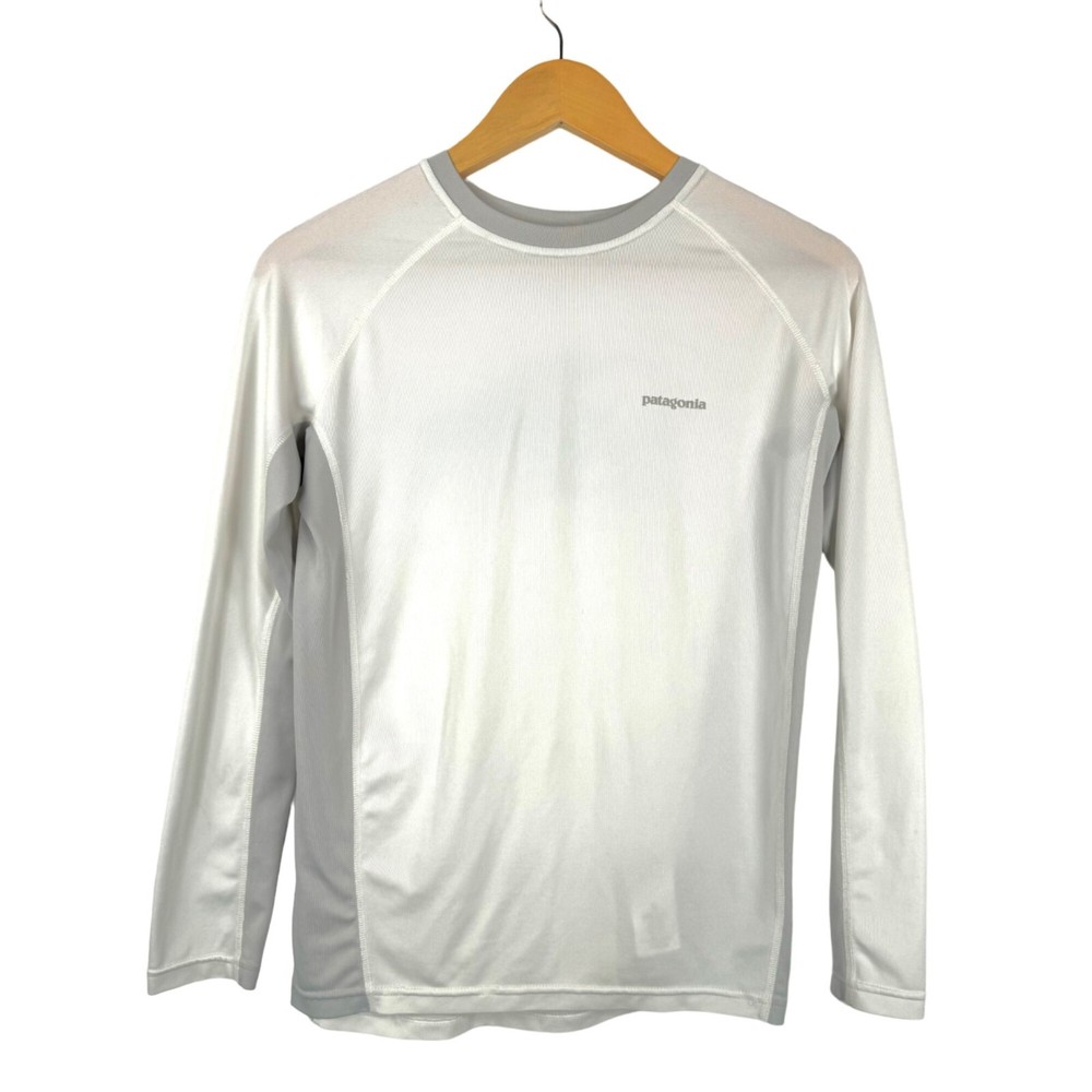 Patagonia kids base layer shirt shark boys hiking camping sz M(10)