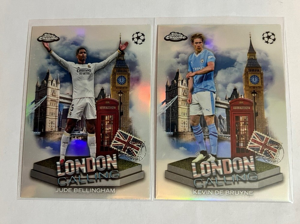 2023-24 Topps Chrome UEFA Jude Bellingham & Kevin De Bruyne London Calling
