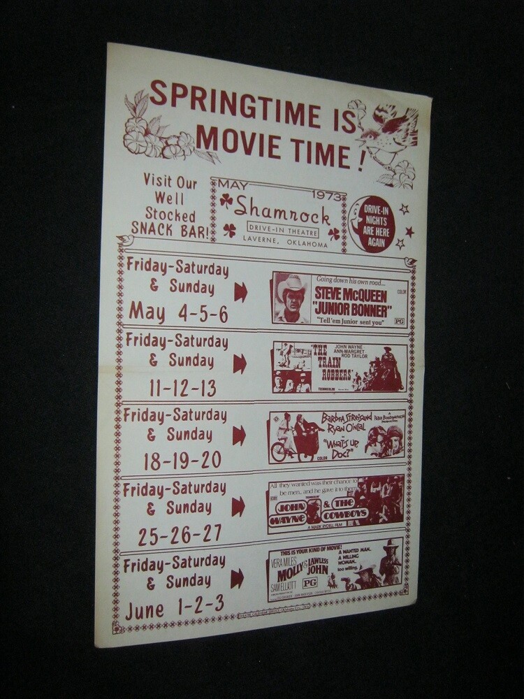 Orig Laverne Oklahoma JOHN WAYNE COWBOYS TRAIN ROBBERS Streisand STEVE McQUEEN