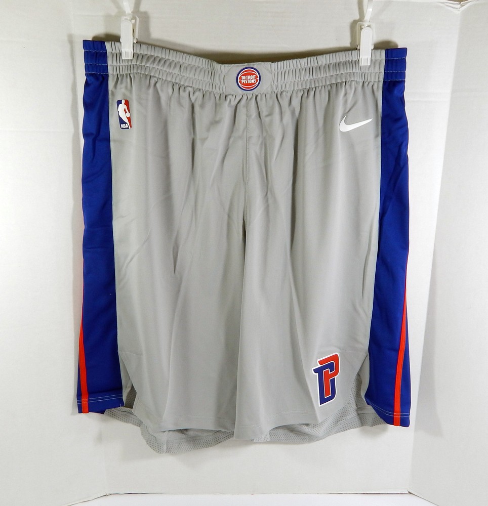 2017-18 Detroit Pistons Nike ProCut Game Issued Grey Statement Shorts Size 48+3