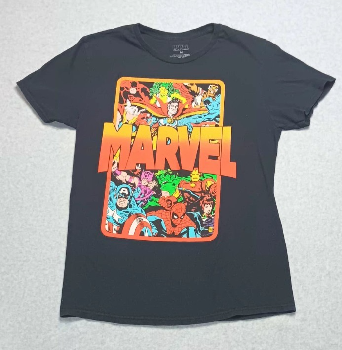 Vintage Marvel Comic Graphic Short Sleeve Shirt Mens Size Medium Superheroes