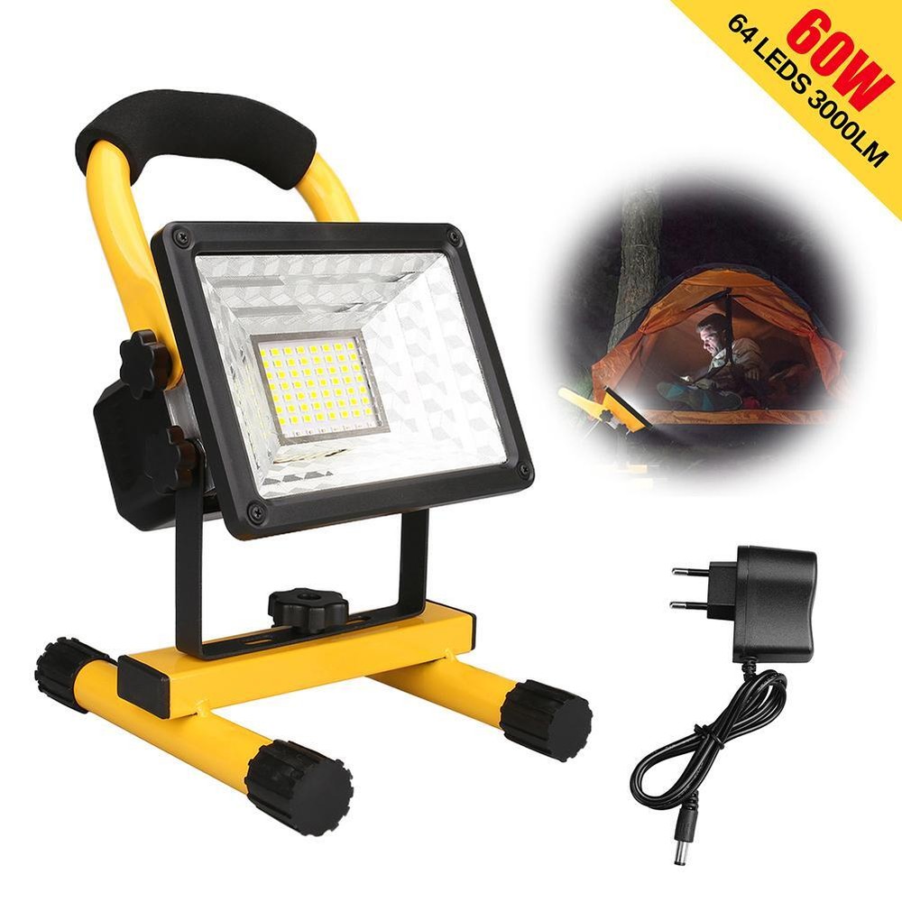 60W Rechargeable LED Floodlight, Waterproof Work Light for Party and Camping