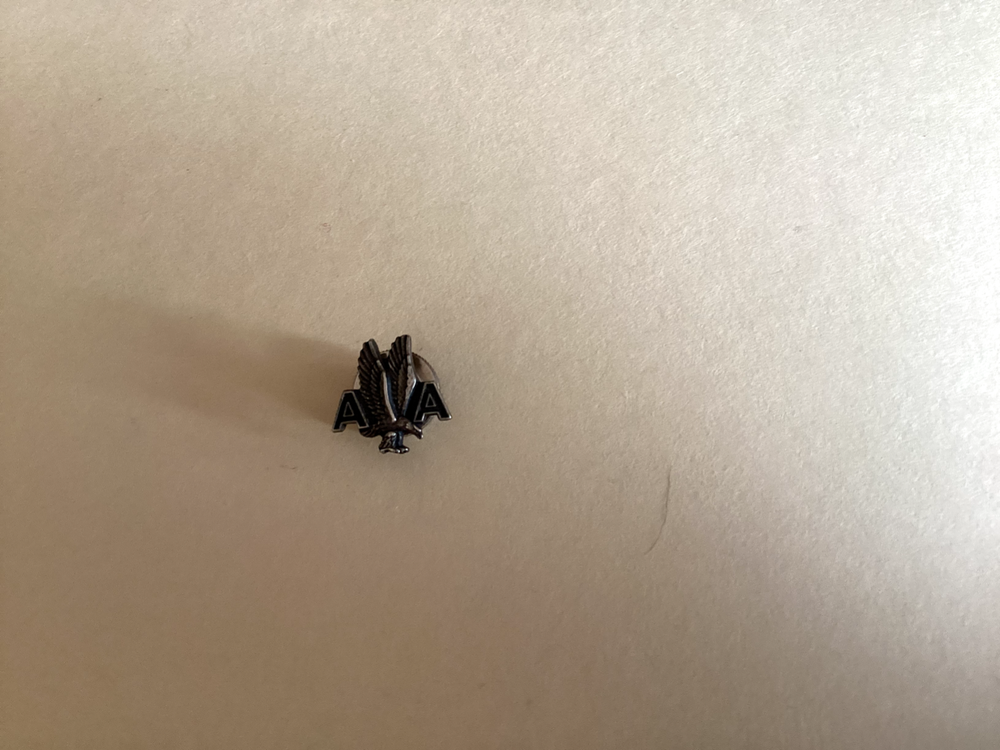 1970s American Airlines Balfour Sterling Silver Employee Wings Service Pin  