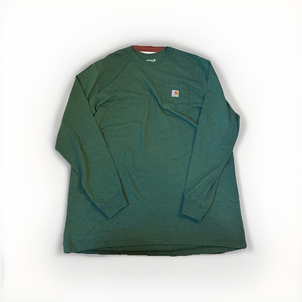 Carhartt Long Sleeve Pocket Shirt Green Workwear Men’s 2XL
