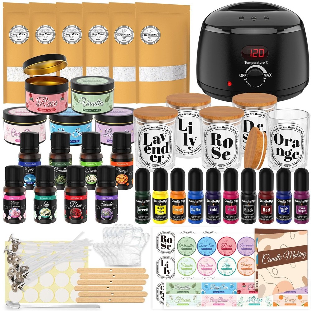 Candle Making Kit for Adults - 43 PCS Complete DIY Candle Making Supplies, In...