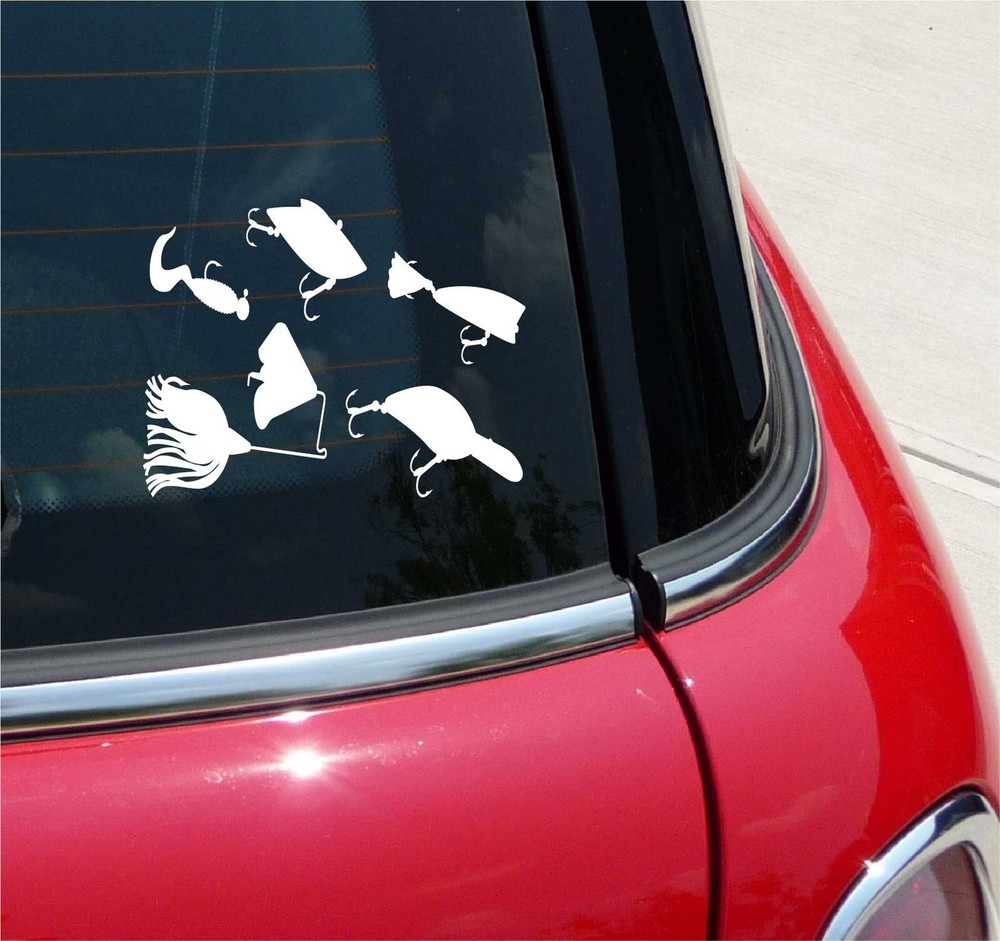 FISHING #2 LURES FISH SALT FRESH WATER ROD GRAPHIC DECAL STICKER ART CAR WALL