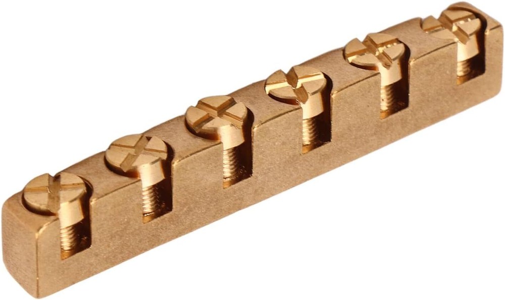 Guitar Roller Nut, 6 String Brass Adjustable Bass Nut Replacement...