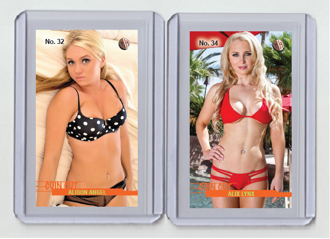 Alison Angel rare MH Coin Cut #'d x/3 Tobacco card no. 32