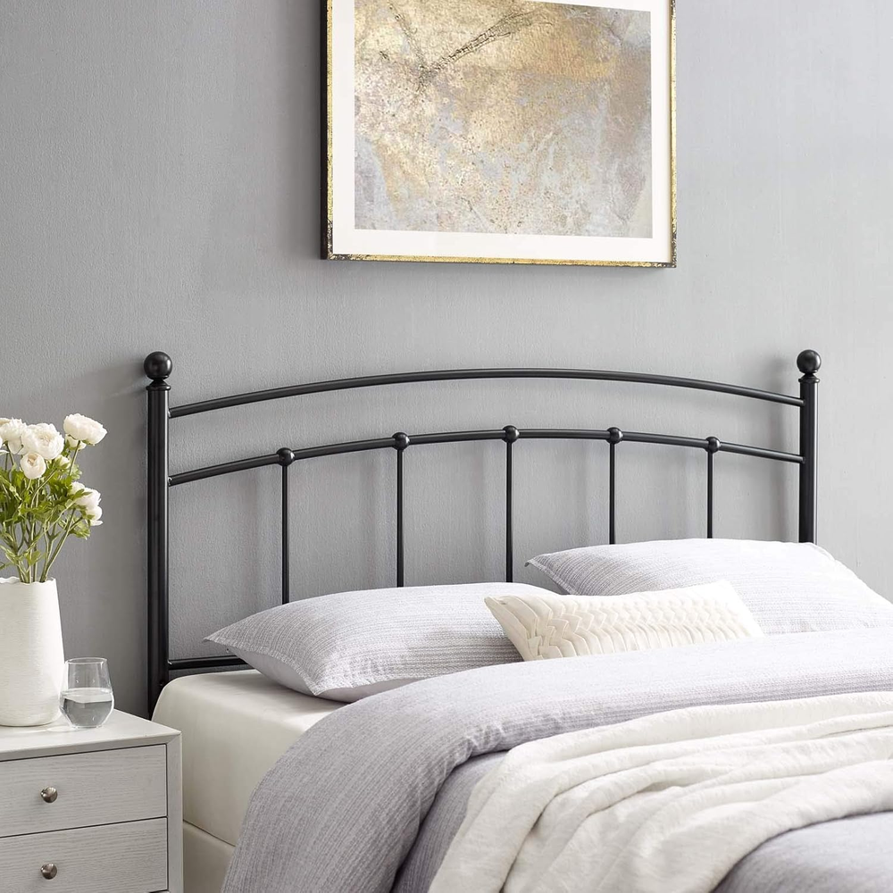 Abigail Black Twin Metal Headboard with Classic Design  -image