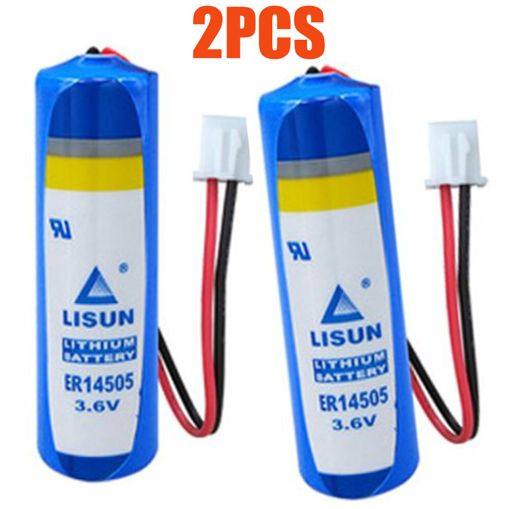 2pcs ER14505 3.6V 2400mAh Li-ion Non-rechargeable Battery with White Plug NEW