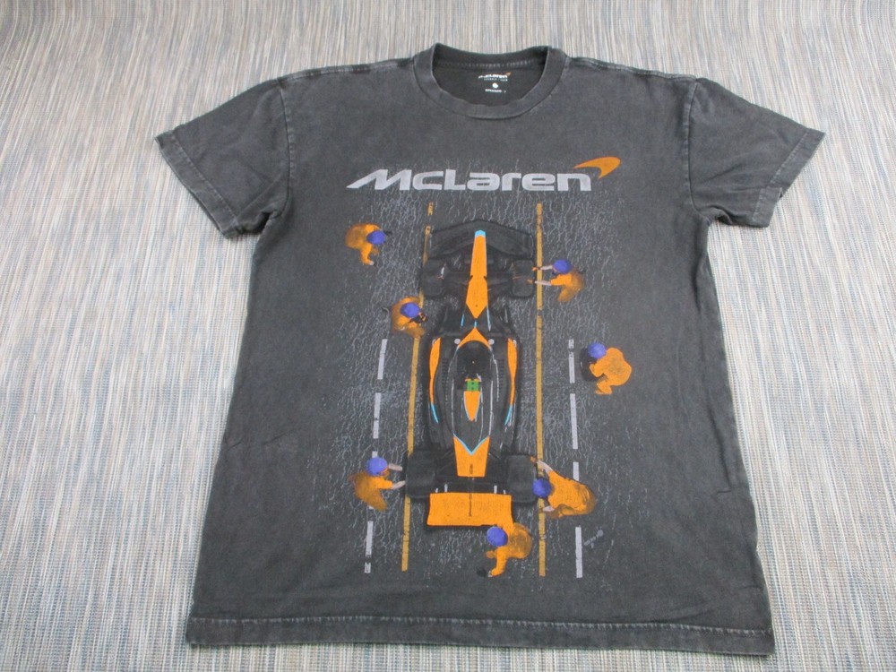 McLaren F1 T Shirt Mens Large Motor Racing Black Abercrombie Formula One Team-image