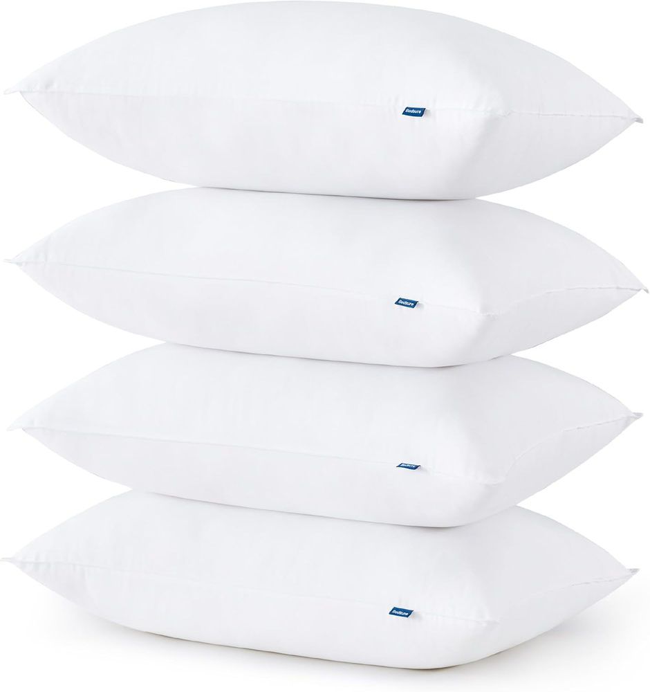 Queen Size Pillows Set of 4 – Soft Supportive Bed Pillows for Comfortable Sleep
