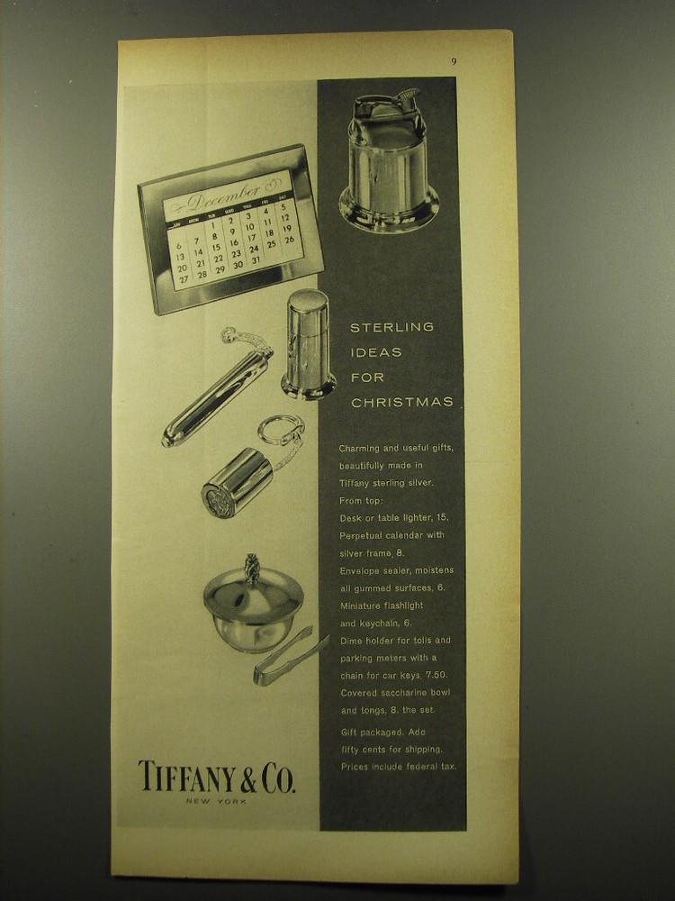 1959 Tiffany & Co. Advertisement - Table Lighter; Perpetual Calendar
