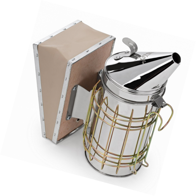 Stainless Steel Bee Hive Smoker with Heat Shield for Calm Beekeeping