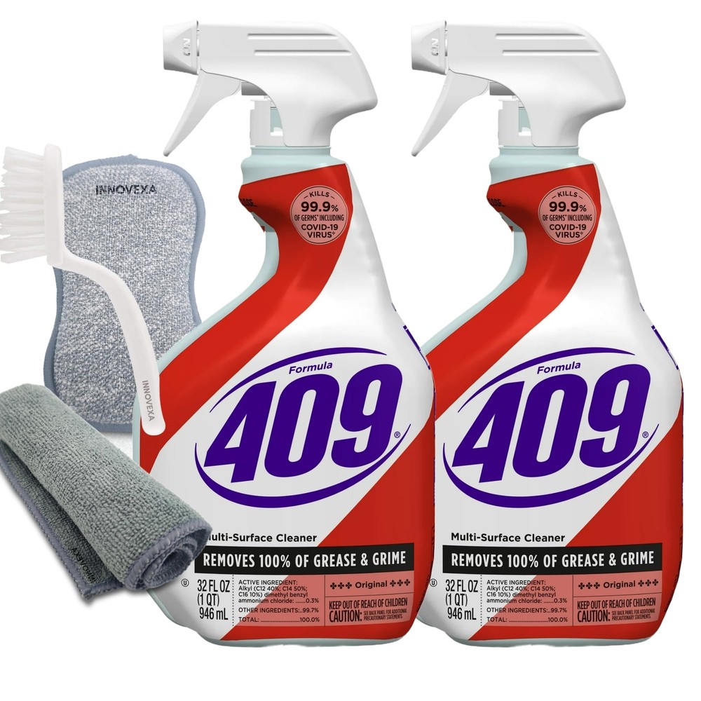 409 Multi-Surface Cleaner Spray 32 FL OZ, 2 Pack. Bundle with 1x Cleaning Scr...