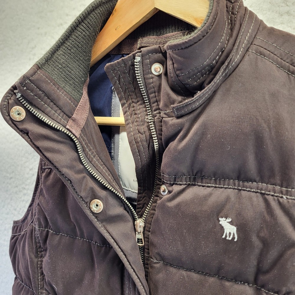 Abercrombie Fitch Vest Girls Large Goose Down Puffer Moose Retro Y2K Preppy-image