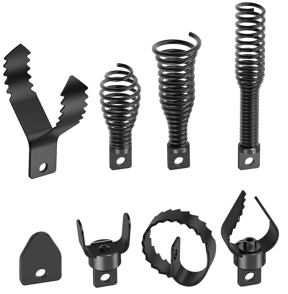 8-Piece Drain Snake Drill Attachment Set with Cutter Heads
