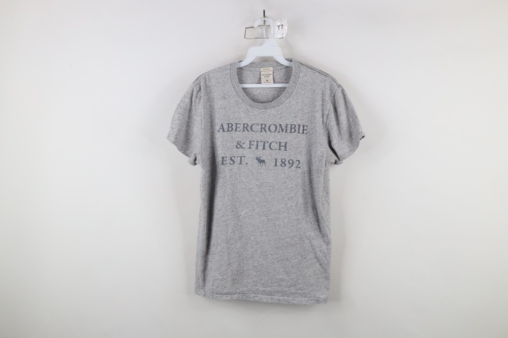 Vintage Y2K Abercrombie & Fitch Mens Medium Muscle Fit Faded Spell Out T-Shirt-image