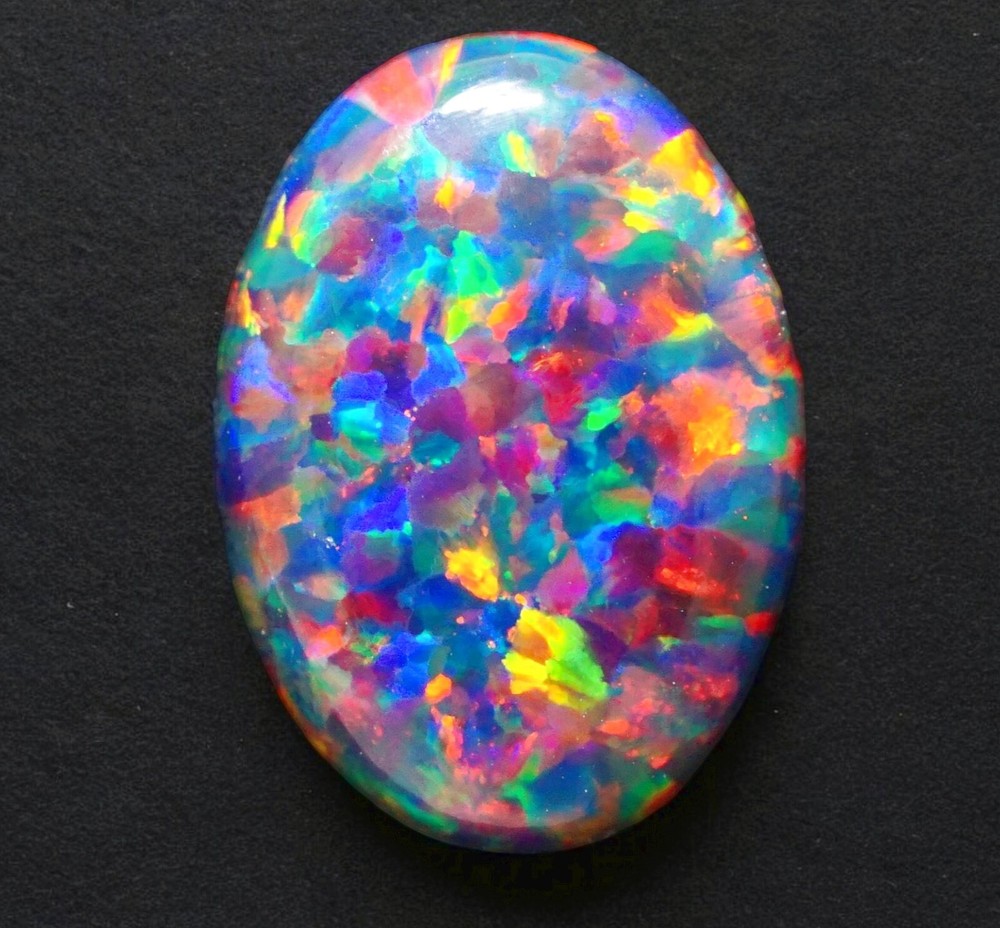 Black Silk Opal Cabochon 16x12mm 4.60ct AAA Loose Gem