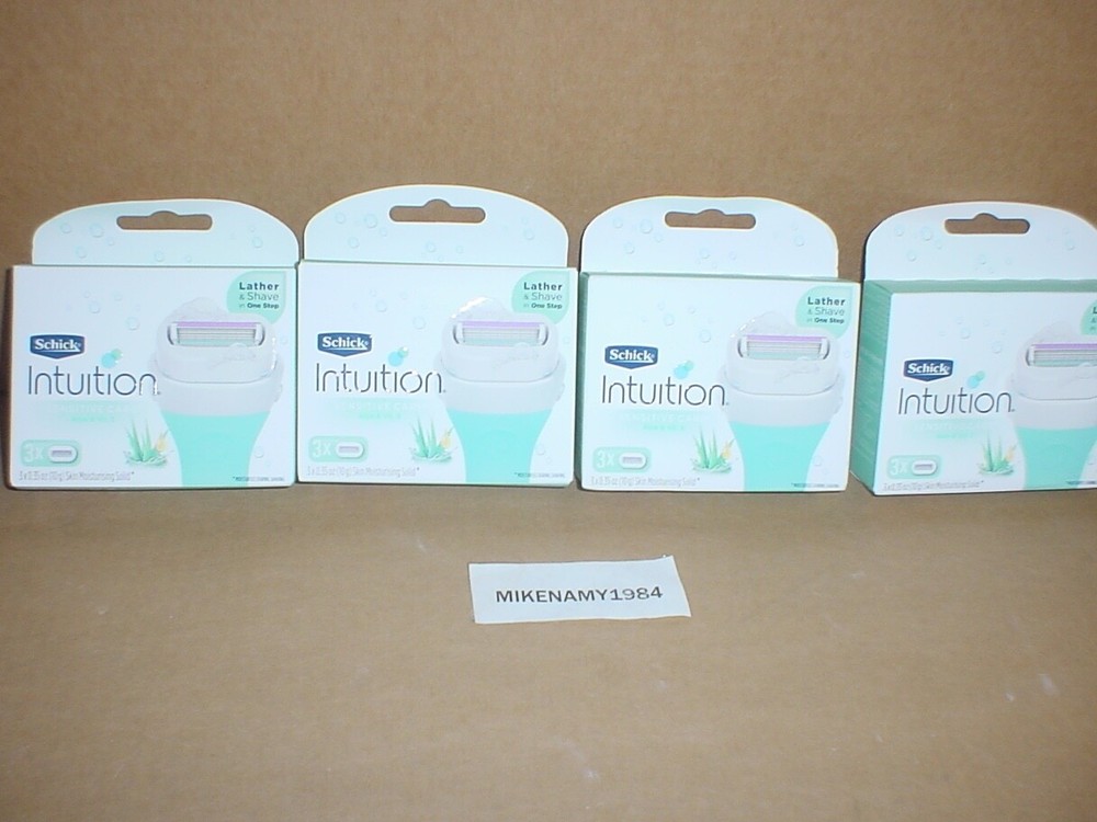 SCHICK Intuition Naturals Sensitive Care Blades 4 x 3pk = 12 Cartridges Refills