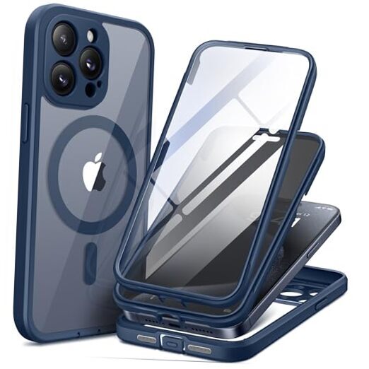 Magnetic for iPhone 15 Pro Max Case, iPhone 15 Pro Max 6.7 inch A-Dark Blue