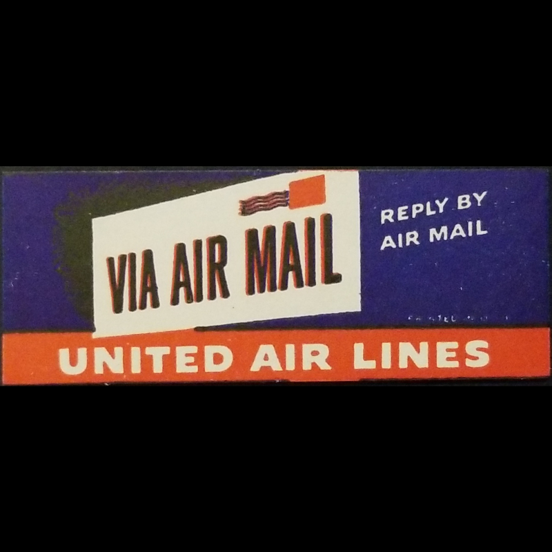 c1930s United Air Lines Air Mail Advertising Branding Label Postal Memorabilia