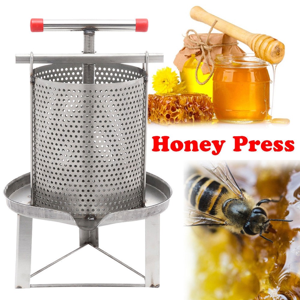 Stainless Steel Manual Honey Press Machine Mesh Honey Extractor Beekeeping