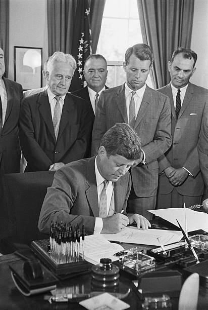 Washington DC Kennedy signs anti racketeering bills President - 1961 Old Photo