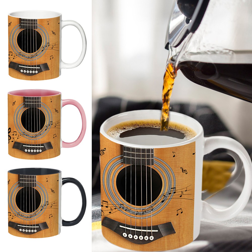 Guitar Coffee Cup For Men 350ml Guitar Pattern Water Cup Guitar Chord economical