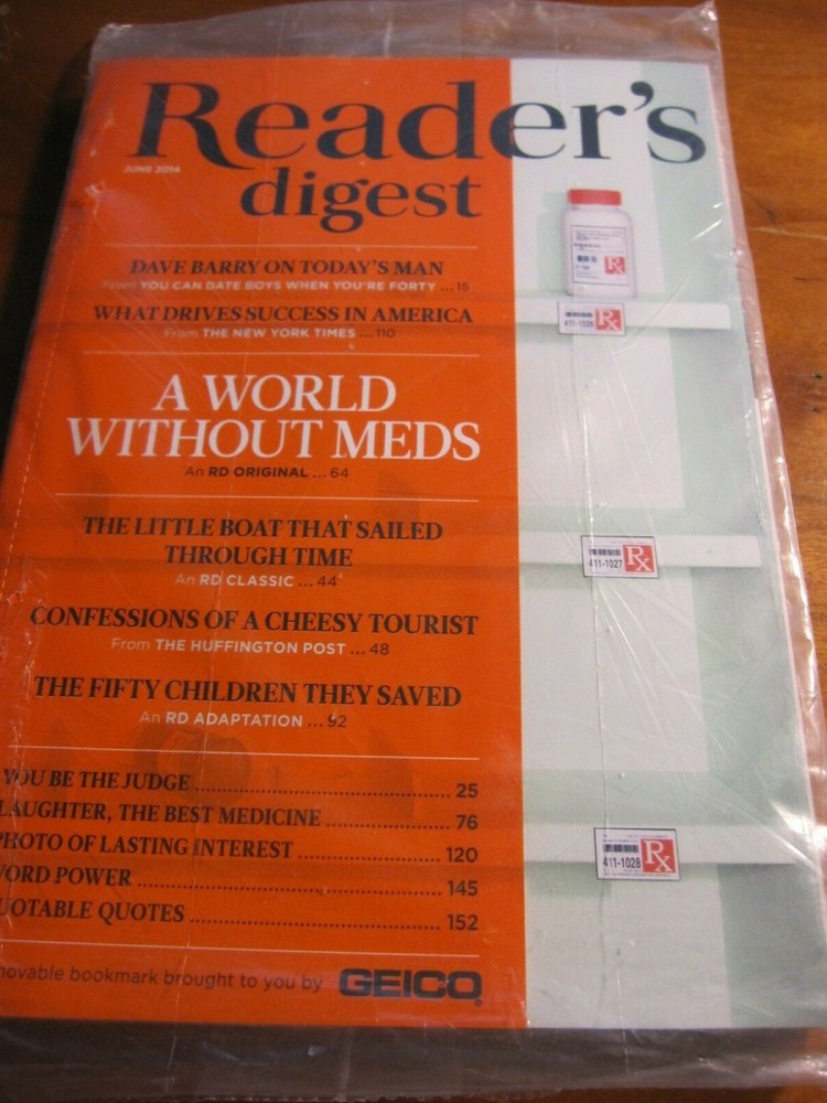 NEW June 2014 issue of Reader's Digest A World Without Meds #1017-image